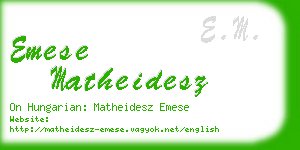 emese matheidesz business card